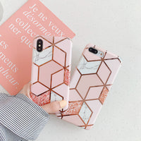 Carcasa iPhone patrón geométrico mármol