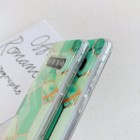 Carcasa Samsung Galaxy patrón verde geométrico