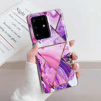 Carcasa Samsung Galaxy mármol geométrico púrpura