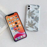 Carcasa iPhone hojas brillantes